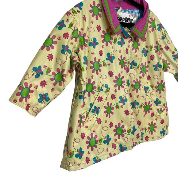 Wippette Kids Floral Printed Collared Rain Jacket Girls 18-24 Months - Picture 2 of 6